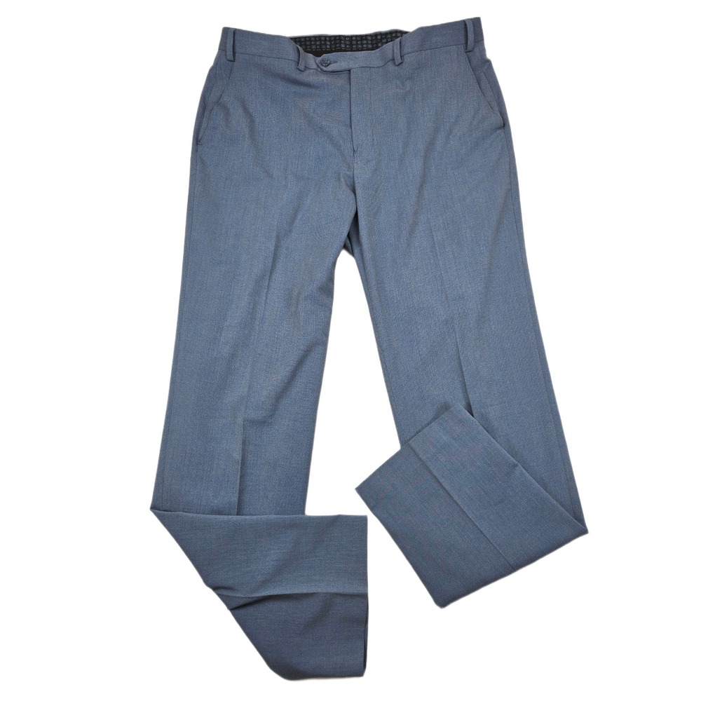 Michael Kors‎ Dress Pants Mens 36x32 Blue Textured Flat Front Trousers Slacks